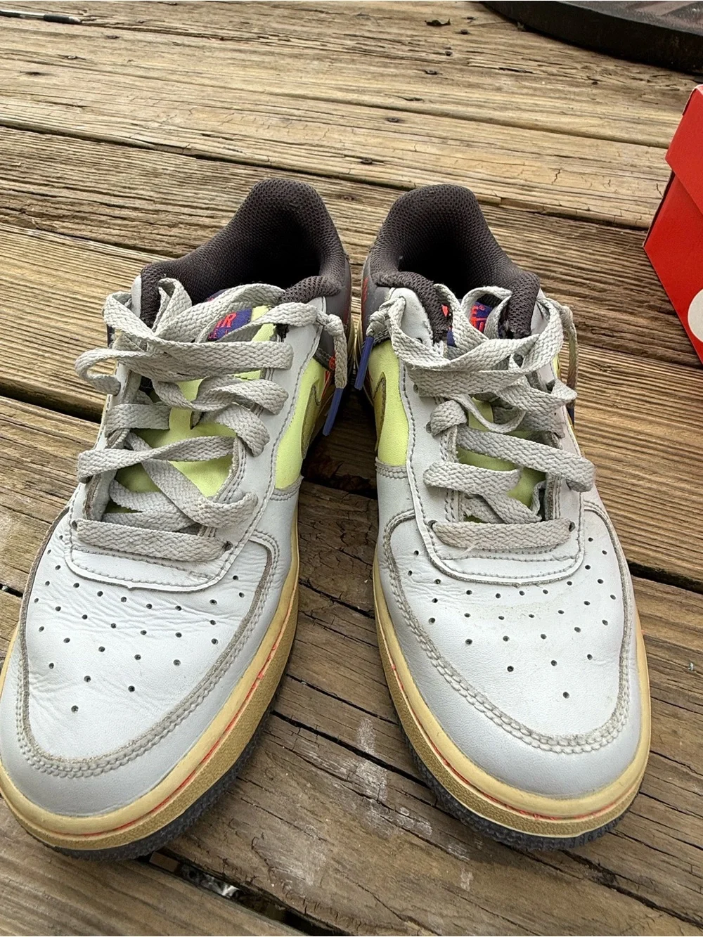 Nike Kids' Air Force 1 Low - Gray & Yellow